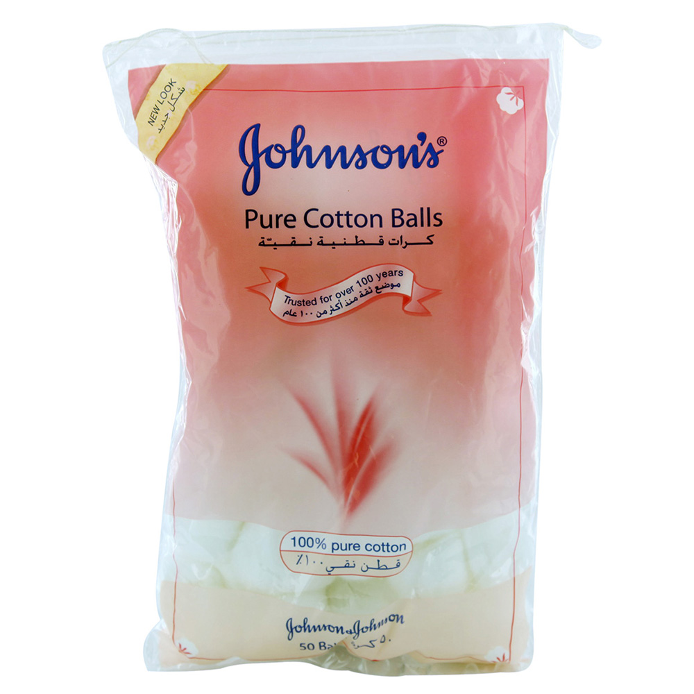 Johnson's Pure Cotton Balls 50's - Available at Alosra Online Supermarket