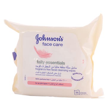 Johnson's Face Care Daily Essentials Facial Wipes 25's - Available at Alosra Online Supermarket