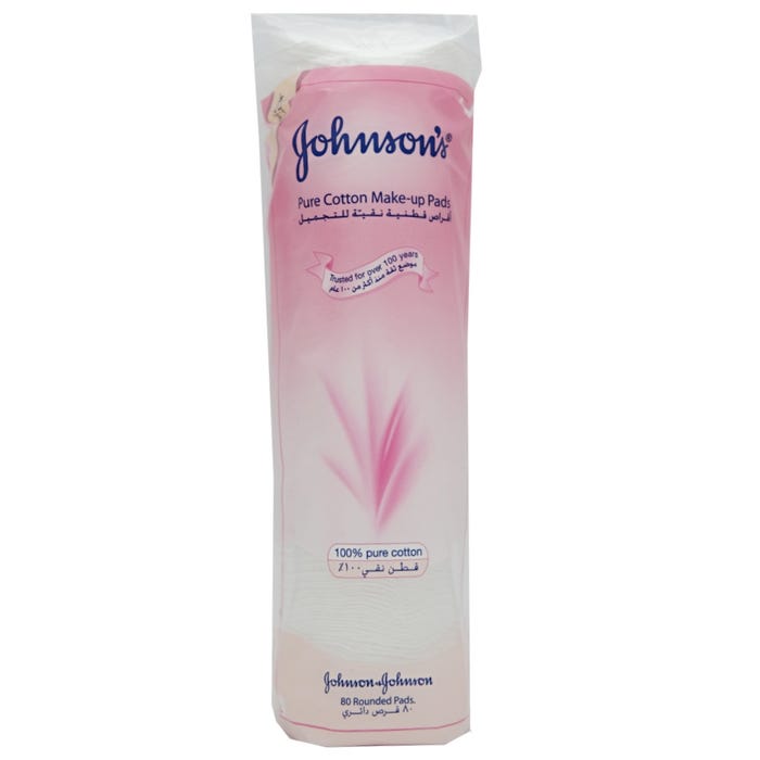 Johnson's Pure Cotton Make-up Cotton Pads 80's – Crisp & Authentic – Available at Alosra Online Grocery Store.