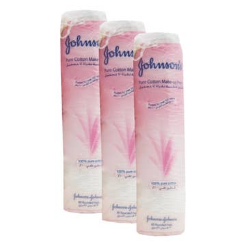 Johnson's Pure Cotton Make Up Cotton Pads 2+1 Free [80 PCS] 