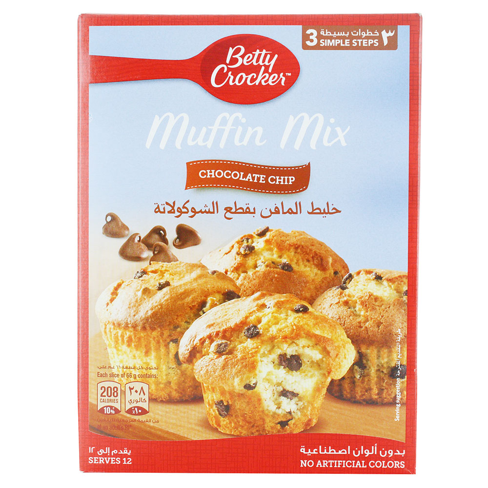 Betty Crocker Chocolate Chip Muffin Mix 500g - Available at Alosra Online Supermarket