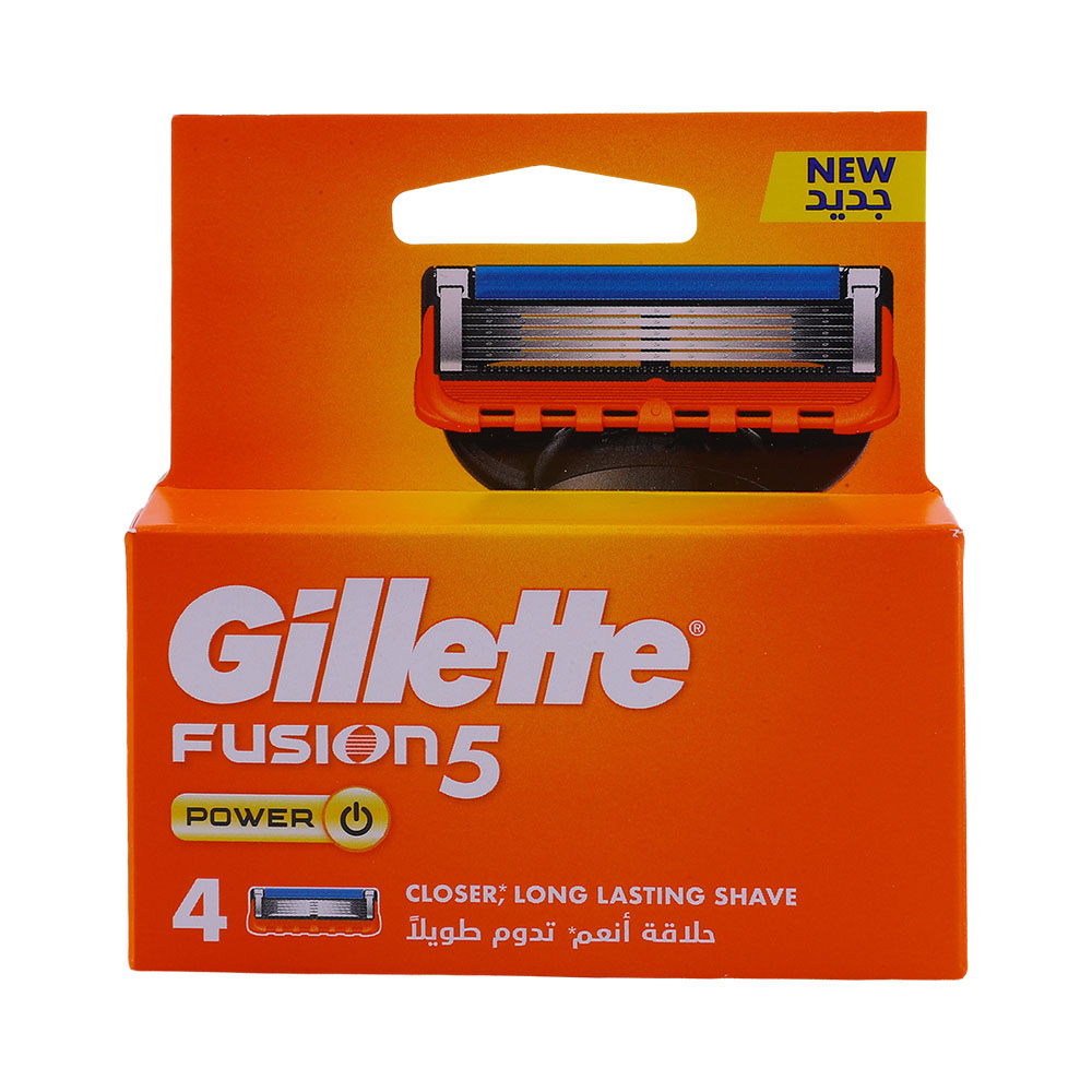Gillette Fusion Power Blades 4's - Available at Alosra Online Supermarket