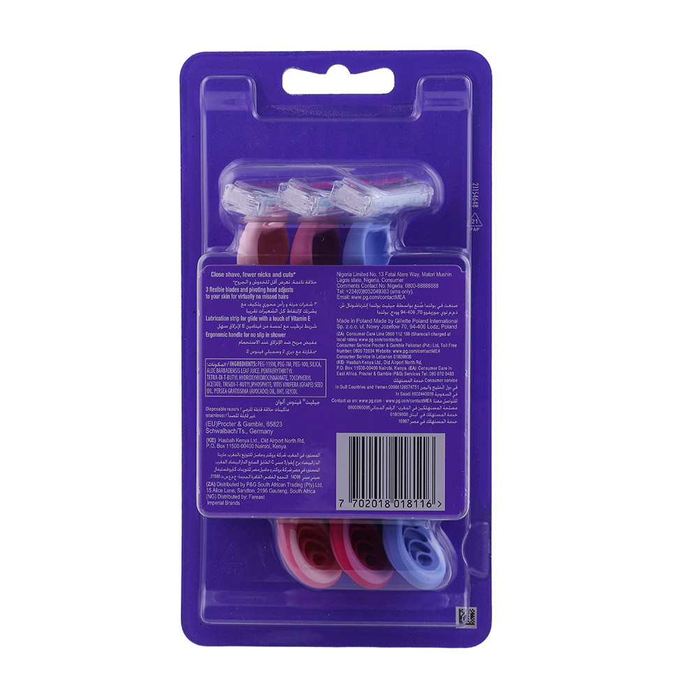 Gillette Venus 3 Disposable Razor 3's back image