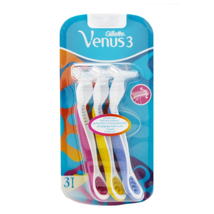 Gillette Venus 3 Disposable Razor 3's - Available at Alosra Online Supermarket