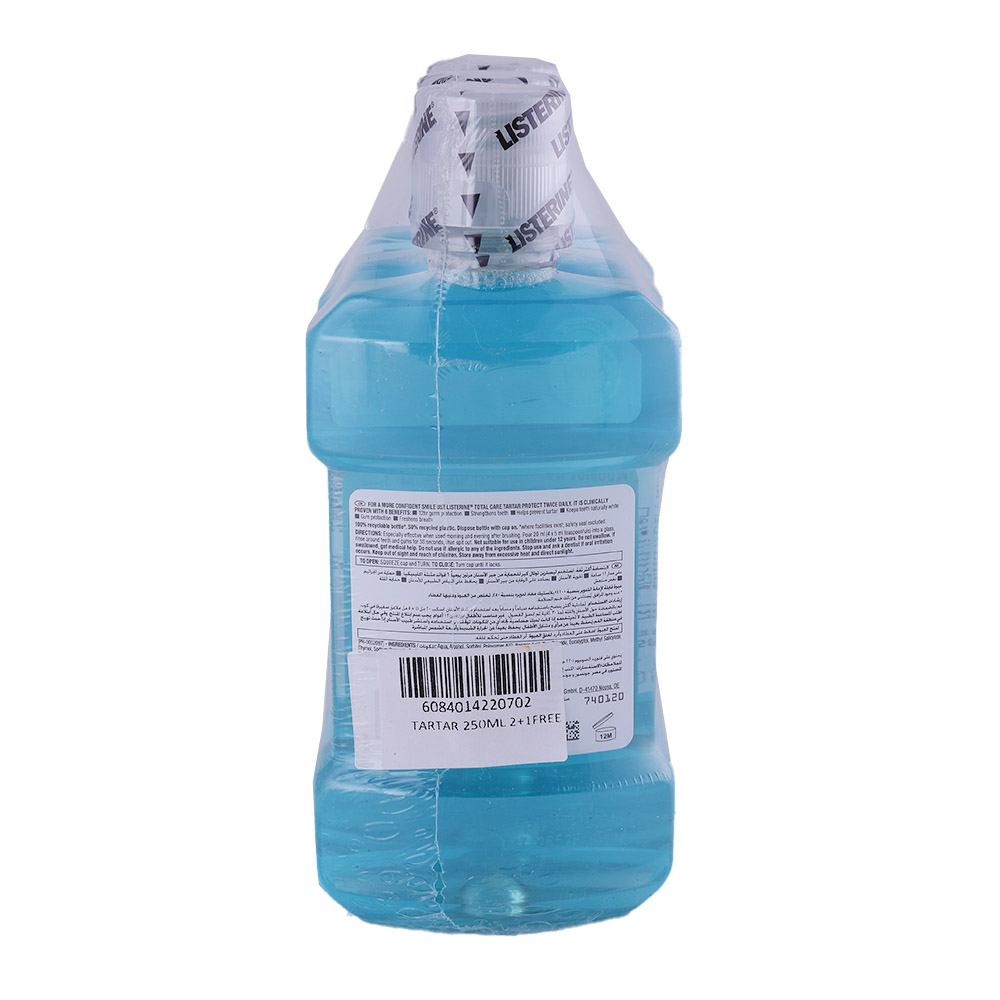 Listerine Total Care Tartar Protect Mouthwash 3x250ml [Special Offer] back image