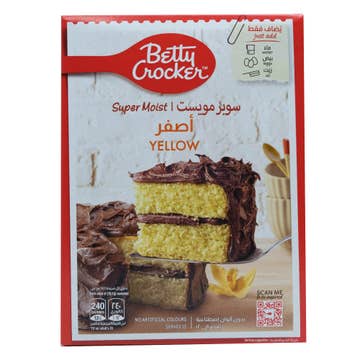 Betty Crocker Super Moist Yellow Cake Mix 500g - Available at Alosra Online Supermarket