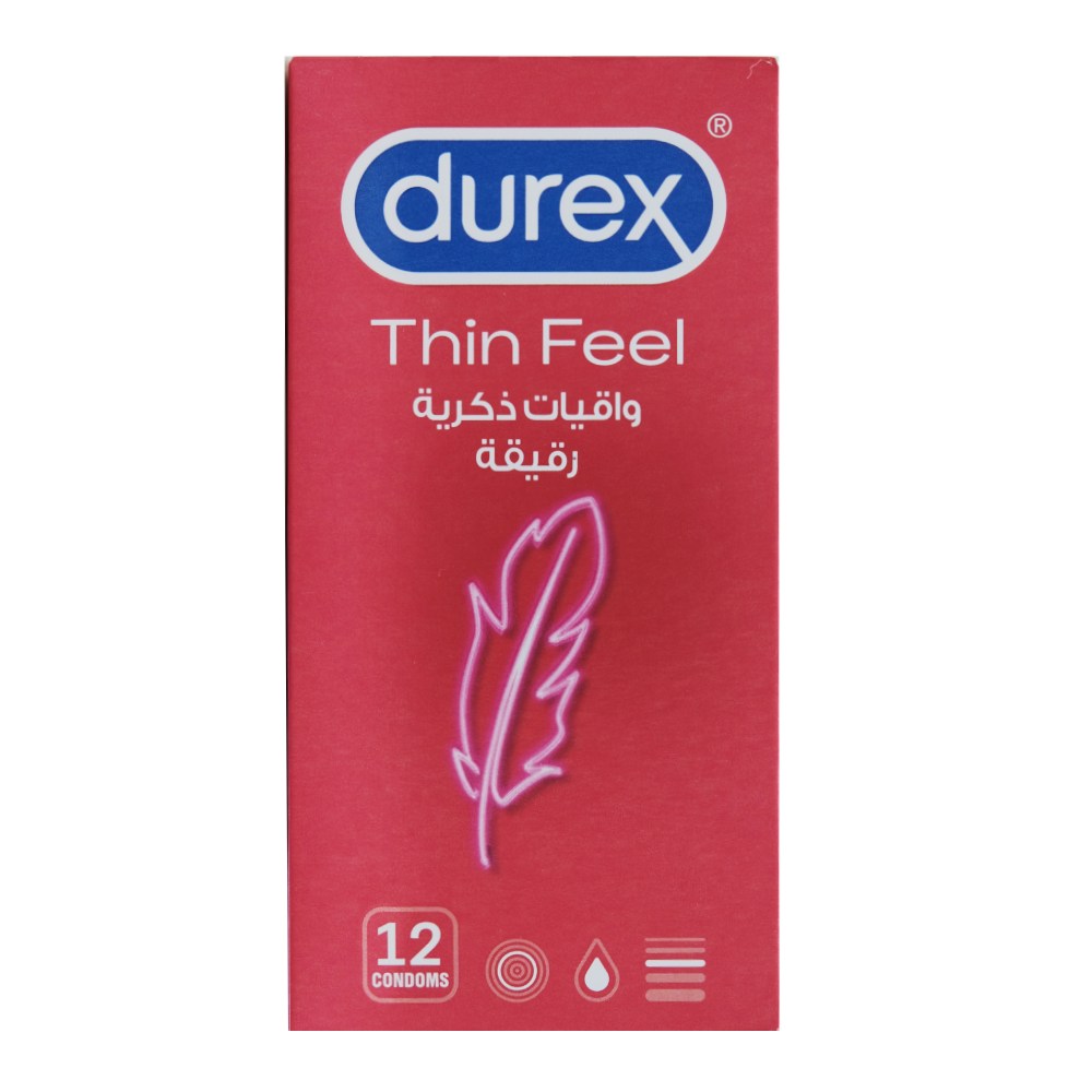 Durex Thin Feel Condoms 12's - Available at Alosra Online Supermarket