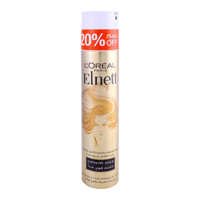 L'Oreal Elnett Supreme Hold Hair Spray 210ml - Available at Alosra Online Supermarket