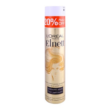 L'Oreal Elnett Supreme Hold Hair Spray 210ml - Available at Alosra Online Supermarket