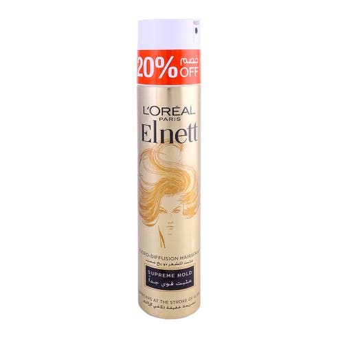 L'Oreal Elnett Supreme Hold Hair Spray 210ml - Available at Alosra Online Supermarket