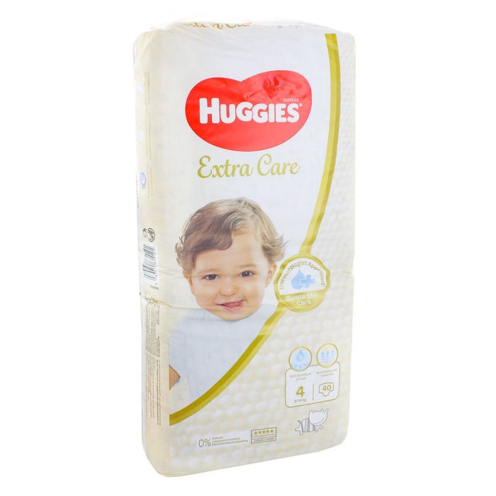 Huggies Extra Care Diapers Size 4 Large 40's - Available at Alosra Online Supermarket