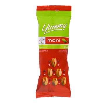 Mani Salt & Black Pepper Pistachio Snack 40g - Available at Alosra Online Supermarket