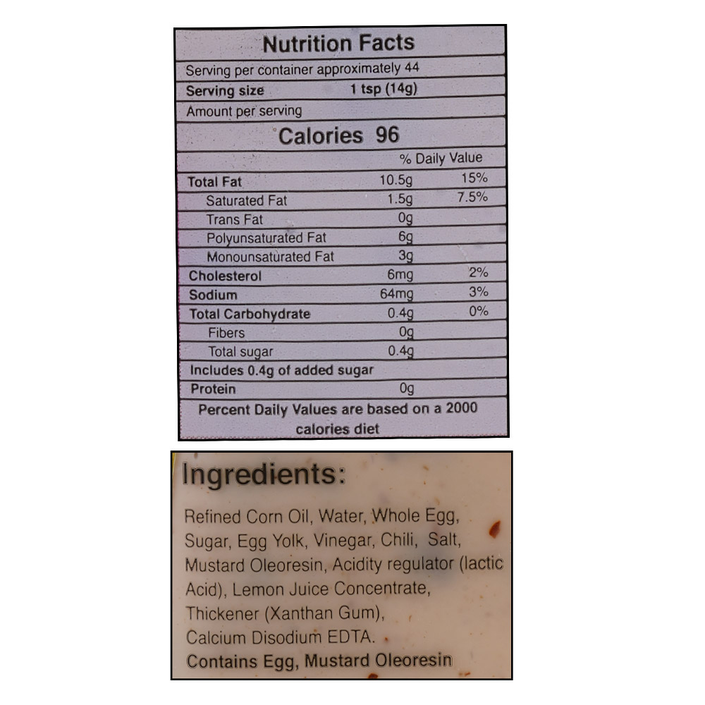 Mazola Chili Mayonnaise 750ml right side image