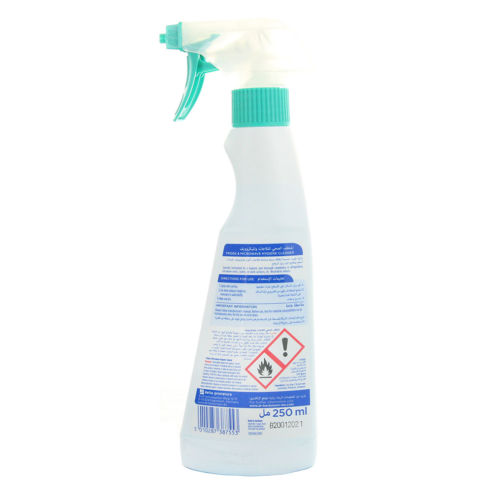 Dr Beckmann Liquid Fridge & Microwave Hygiene Cleaner 250ml back image