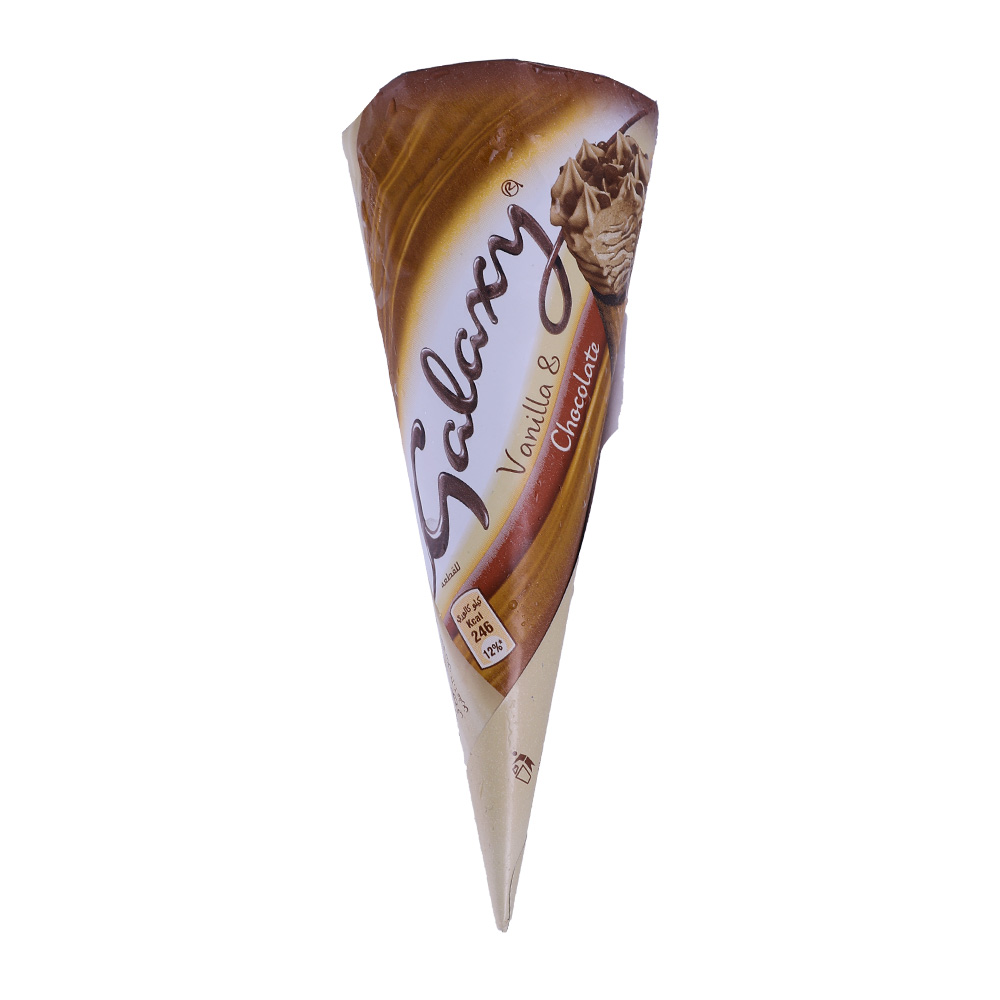 Galaxy Vanilla & Chocolate Ice Cream Cone 76g