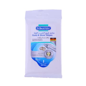 Dr Beckmann Gold & Silver Wipes [12 Pieces] - Available at Alosra Online Supermarket