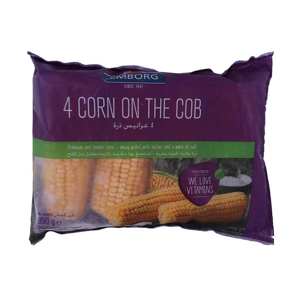 Emborg 4 Corn On The Cob 950g 4's - Available at Alosra Online Supermarket