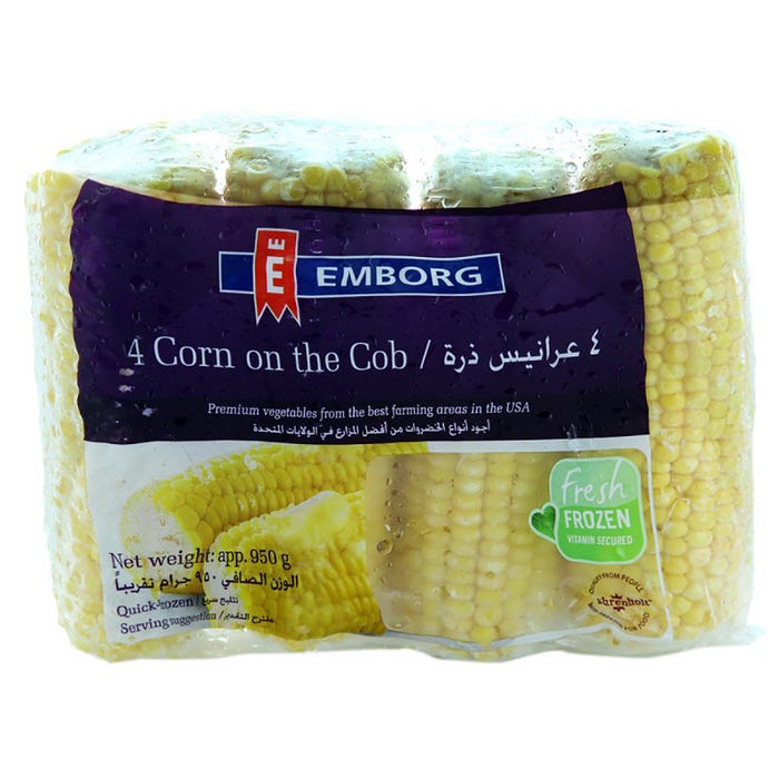 Emborg 4 Corn On The Cob 950g 4's - Available at Alosra Online Supermarket