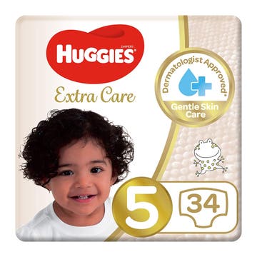 Huggies Extra Care Size 5 Diapers 34's - Available at Alosra Online Supermarket