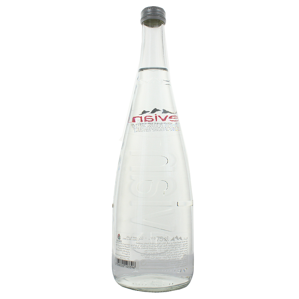 Evian Mineral Water Glass Bottle 750ml back image