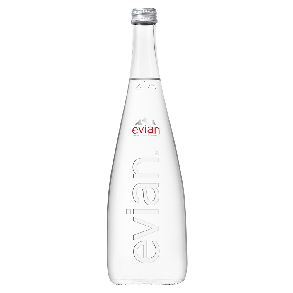 Evian Mineral Water Glass Bottle 750ml - Available at Alosra Online Supermarket