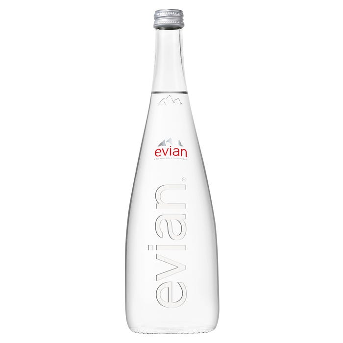 Evian Mineral Water Glass Bottle 750ml - Available at Alosra Online Supermarket