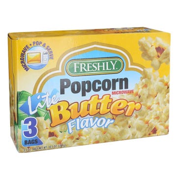 Freshly Lite Microwave Butter Popcorn 3's 297g - Available at Alosra Online Supermarket
