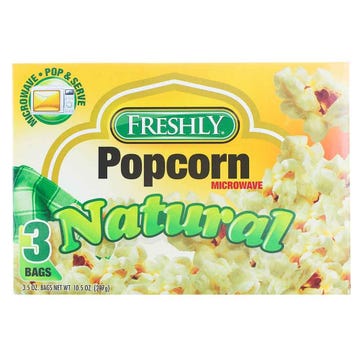 Freshly Natural Microwave Popcorn 3's 297g - Available at Alosra Online Supermarket