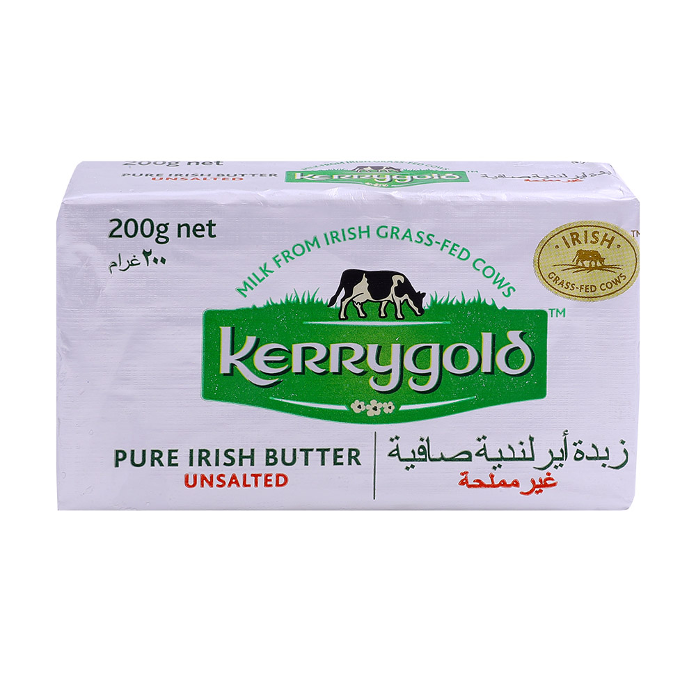 Kerrygold Pure Irish Butter Unsalted 200g - Available at Alosra Online Supermarket