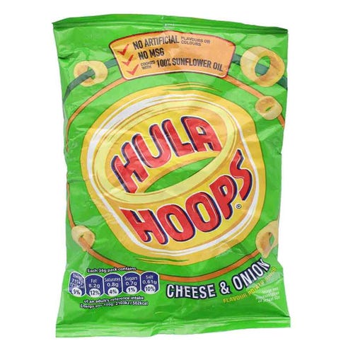 Hula Hoops Cheese & Onion Handy Pack Chips 34g - Available at Alosra Online Supermarket