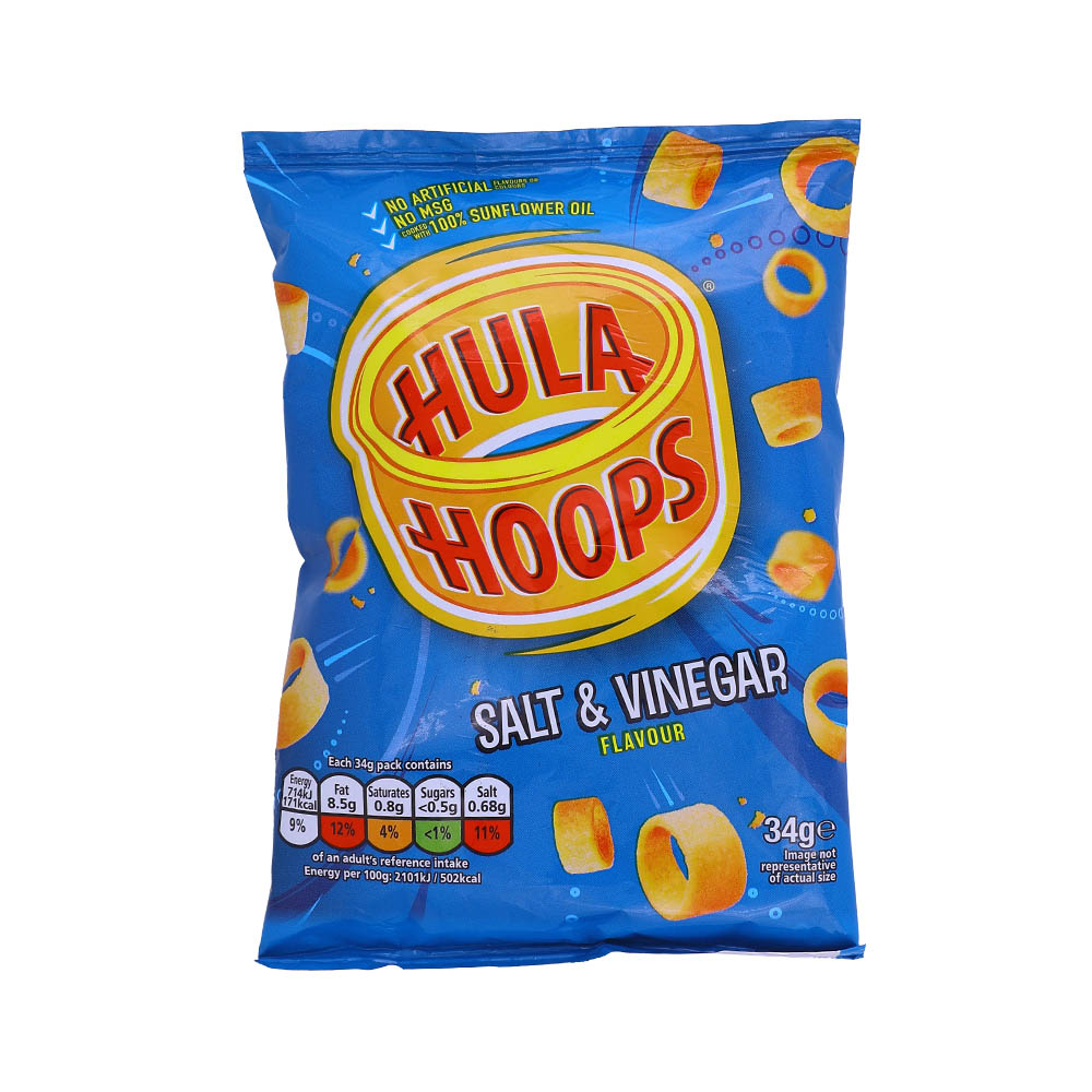 Hula Hoops Salt & Vinegar Chips 34g - Available at Alosra Online Supermarket