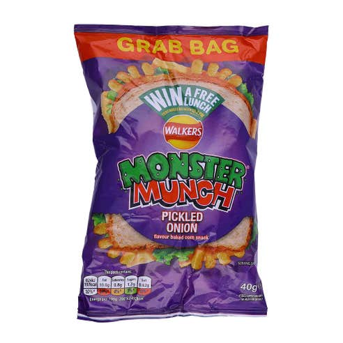 Walkers Monster Munch Pickled Onion Chips 40g - Available at Alosra Online Supermarket