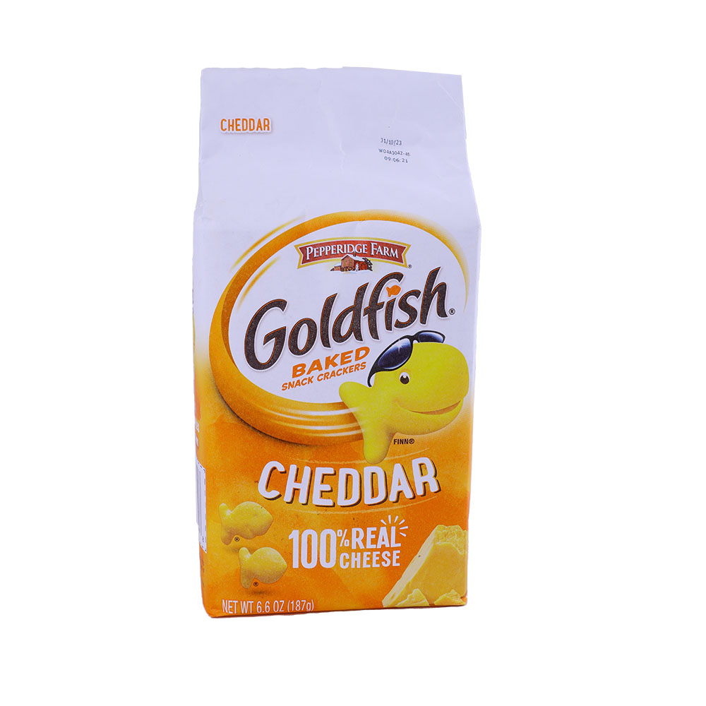 Pepperidge Farm Cheddar Goldfish Baked Snack Crackers 187g - Available at Alosra Online Supermarket