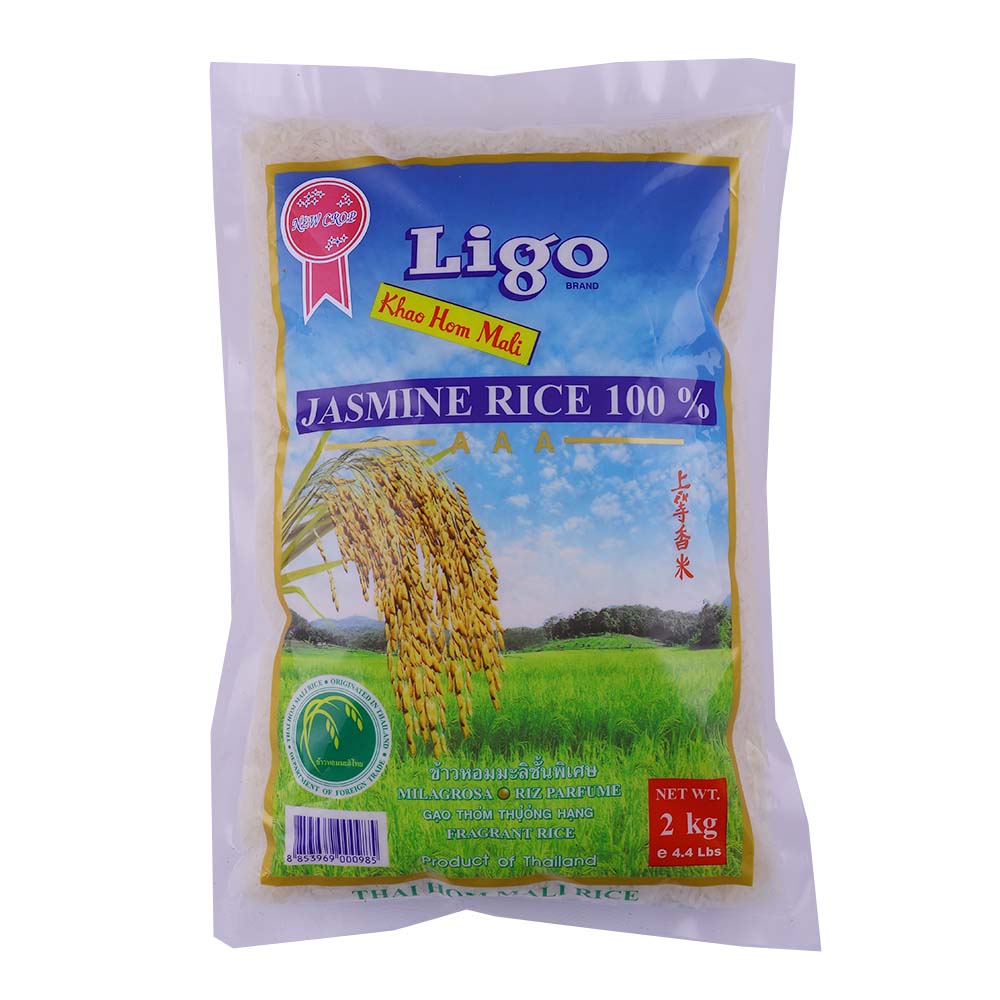 Ligo Thai Jasmine Rice 2kg back image