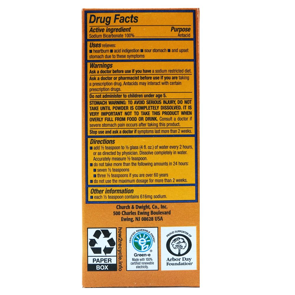 Arm & Hammer Pure Baking Soda 454g right side image