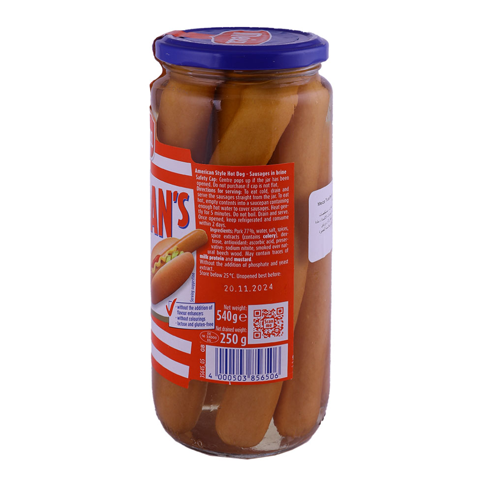 Meica Truemans American Style Hot Dogs 545g [Contains Pork] back image