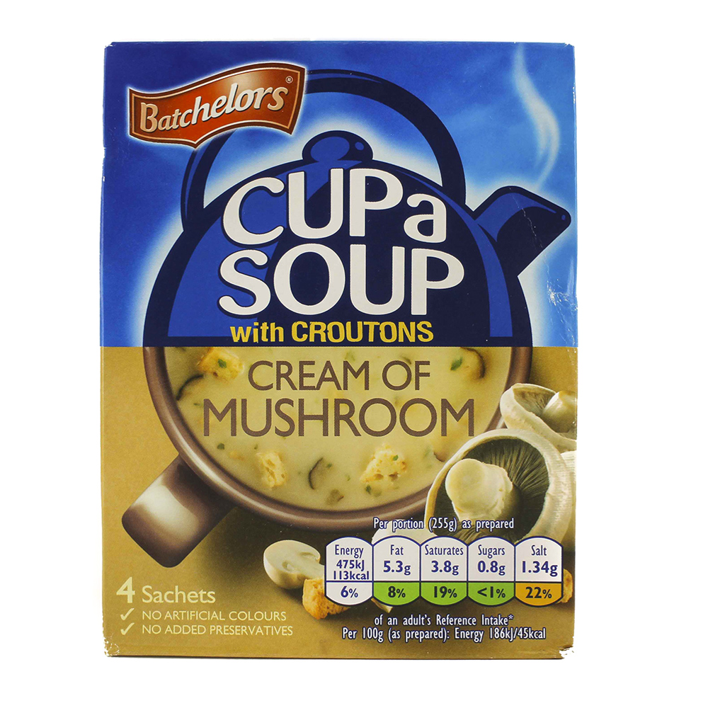 Batchelors Cup a Soup with Croutons Cream of Mushroom 99g - Available at Alosra Online Supermarket