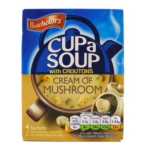 Batchelors Cup a Soup with Croutons Cream of Mushroom 99g - Available at Alosra Online Supermarket