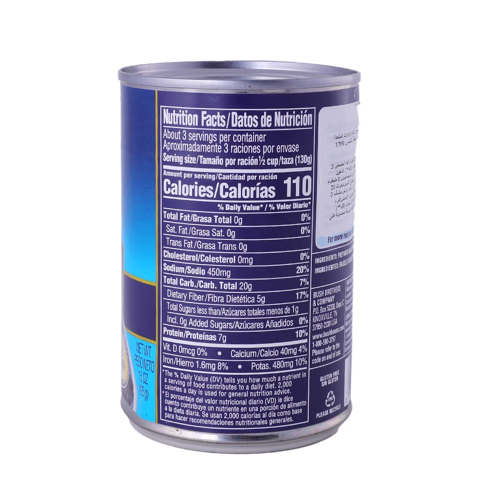 Bush's Best Black Beans Frijoles Negros 15oz 