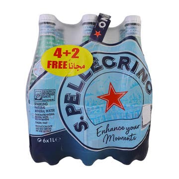S. Pellegrino Sparkling Water 6x1L [4+2 Free] [Special Offer]