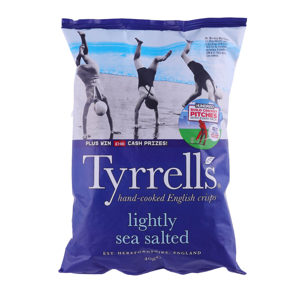 Tyrrell's Lightly Sea Salted Chips 40g - Available at Alosra Online Supermarket