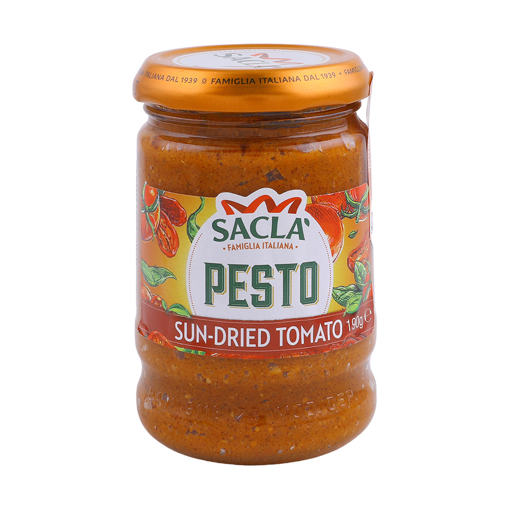 Sacla Italia Sun-Dried Tomato Pesto 190g - Available at Alosra Online Supermarket