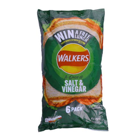 Walkers Salt & Vinegar Chips 25g [6 Pack] - Available at Alosra Online Supermarket