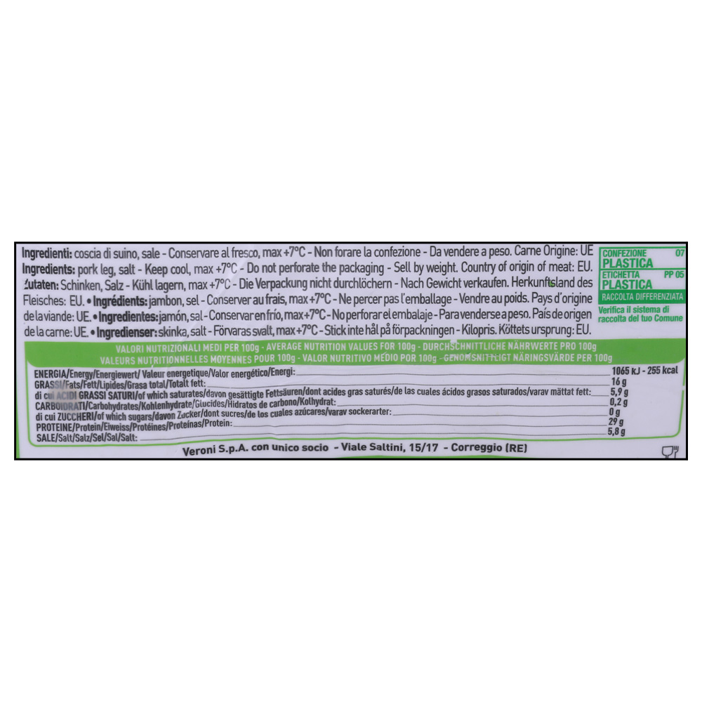 Veroni Parma Ham [Per Kg] [Contains Pork] right side image