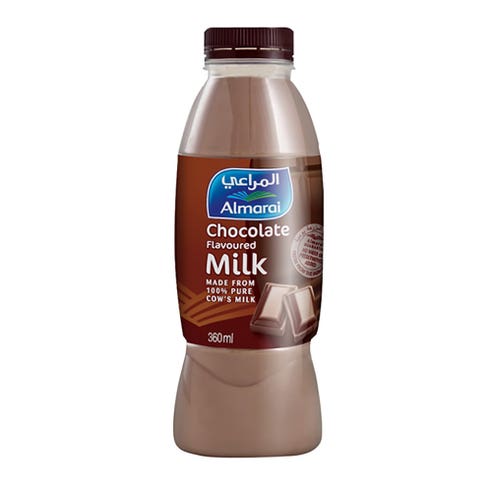 Almarai Chocolate Flavoured Milk 360ml - Available at Alosra Online Supermarket