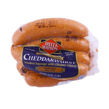 Dietz & Watson Cheddarwurst Smoked Sausage with Cheddar Cheese 454g [Contains Pork] - Available at Alosra Online Supermarket