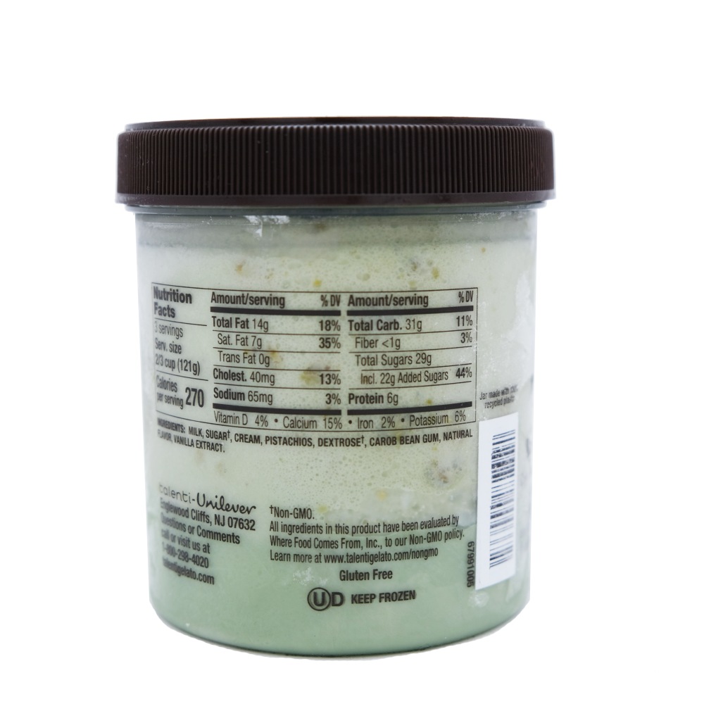 Talenti Gelato Pacific Coast Pistachio 473ml back image