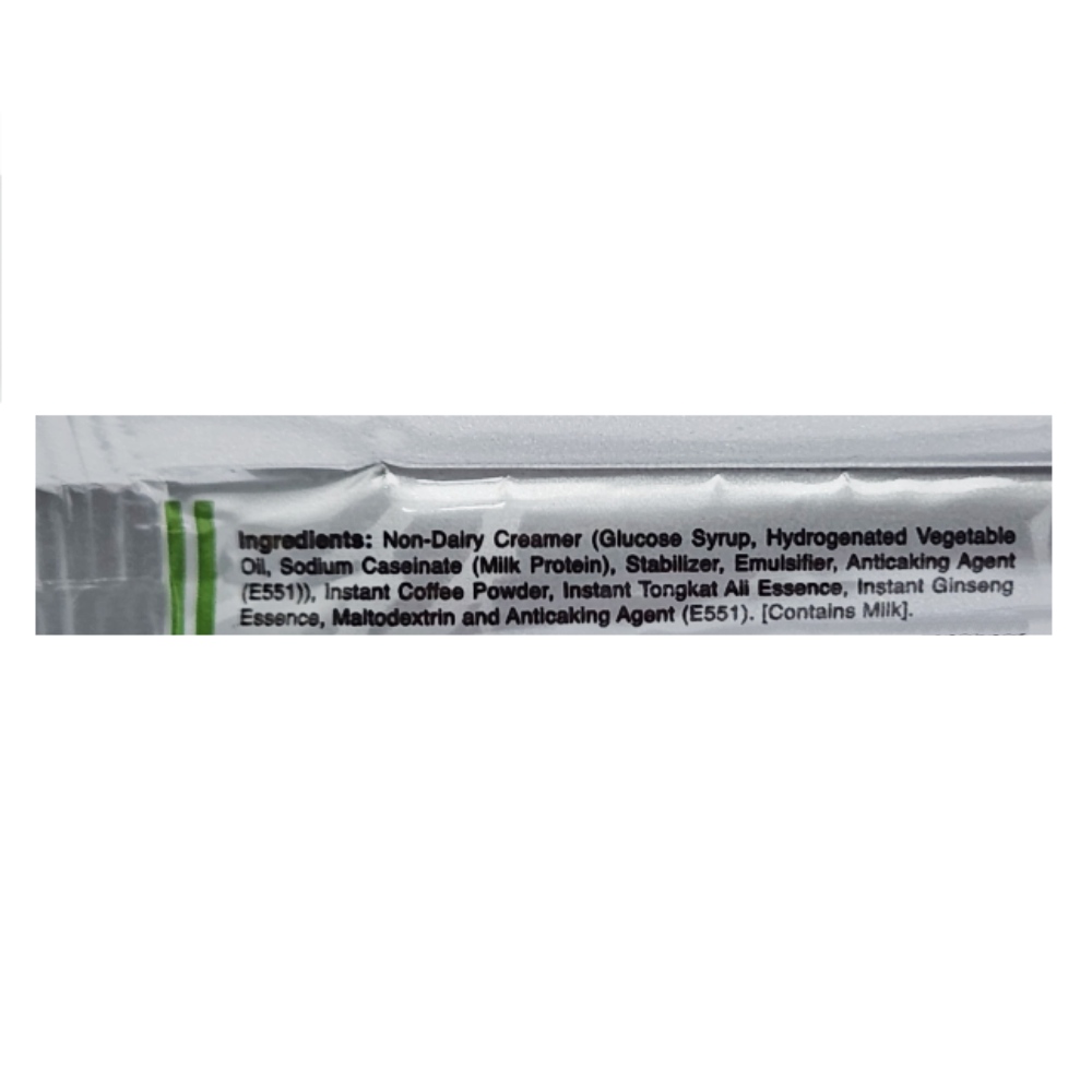Alicafe No Sugar 4 In 1 Stick Instant Coffee 20g back image
