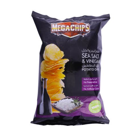 Mega Chips Sea Salt & Vinegar 100g - Available at Alosra Online Supermarket