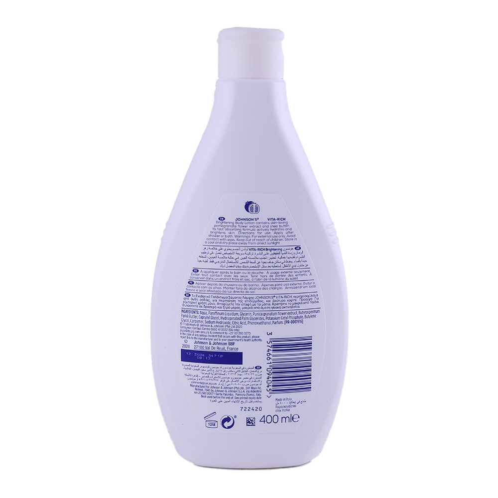 Johnson's Vita Rich Pomegranate Flower Body Lotion 400ml back image
